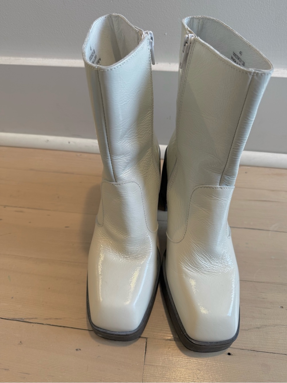 Free People Cream White Platform Block Heel Ankle Boots - Picture 3 of 6